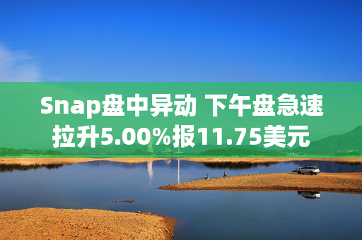 Snap盘中异动 下午盘急速拉升5.00%报11.75美元