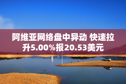 阿维亚网络盘中异动 快速拉升5.00%报20.53美元