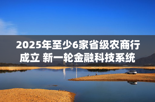 2025年至少6家省级农商行成立 新一轮金融科技系统升级即将开启