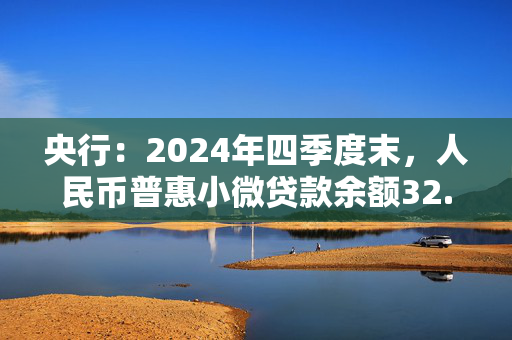 央行：2024年四季度末，人民币普惠小微贷款余额32.93万亿元，同比增长14.6%