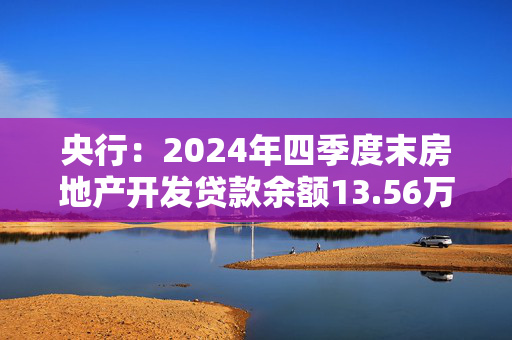 央行：2024年四季度末房地产开发贷款余额13.56万亿元，同比增长3.2%