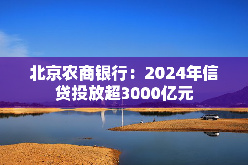 北京农商银行：2024年信贷投放超3000亿元