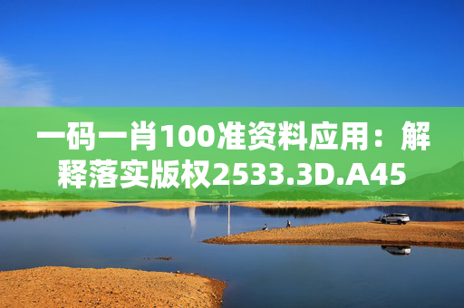 一码一肖100准资料应用：解释落实版权2533.3D.A451