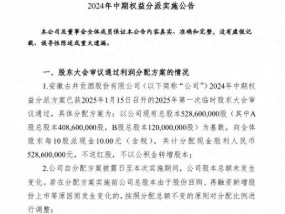 “红包”来袭！三家上市白酒企业将兑现2024年中期分红