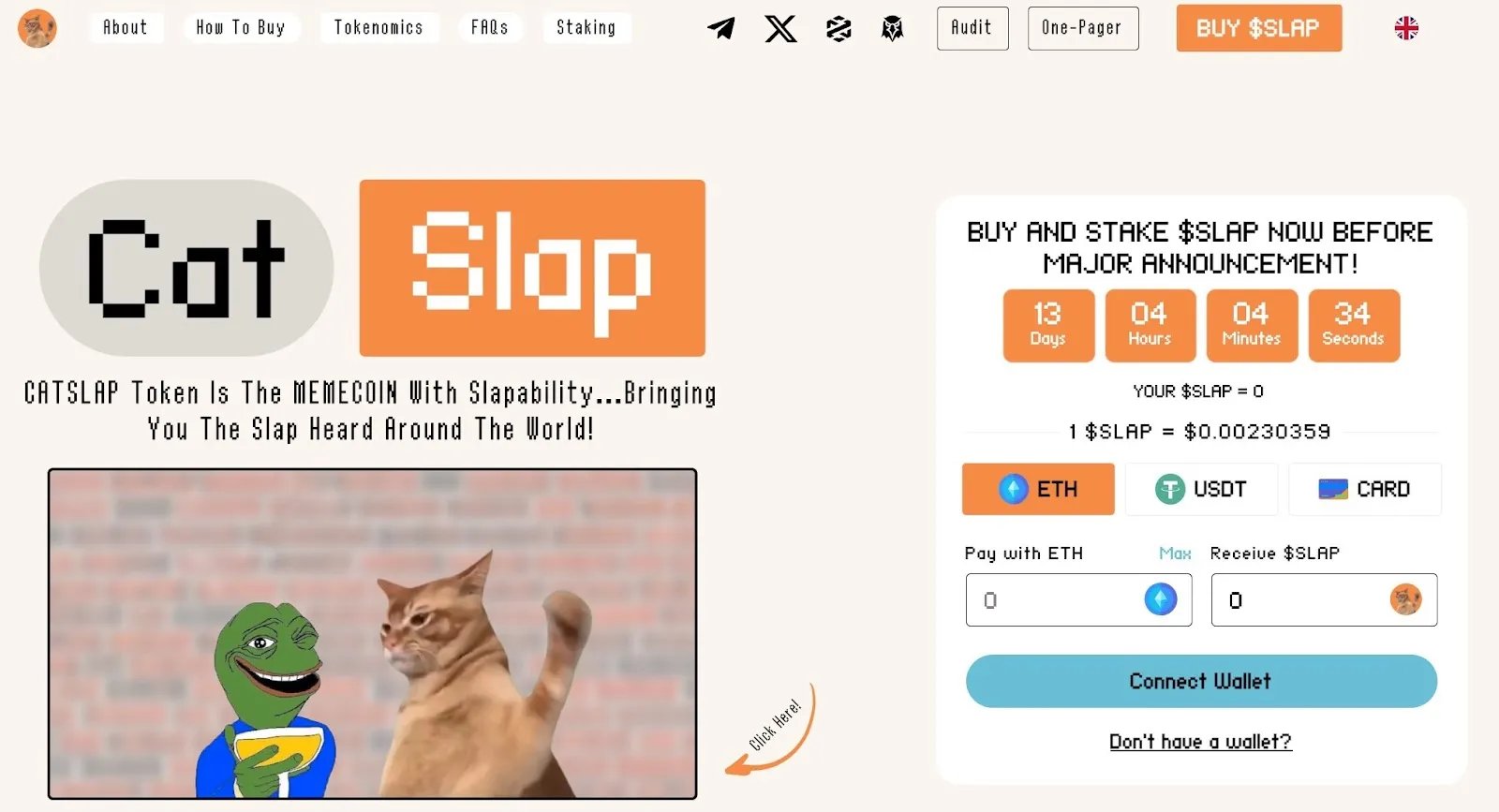 新的以猫为主题的Memecoin Catslap在DEX和最佳钱包上推出-了解如何今天购买SLAP